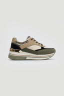 Flatform sneakers σε συνδυασμούς υλικών ERYNN - Χακί - thefashionproject.gr - ERYNN