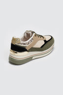Flatform sneakers σε συνδυασμούς υλικών ERYNN - Χακί - thefashionproject.gr - ERYNN