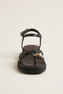 Mariella Fabiani - Flatform Toe Ring Sandals - Black Matte