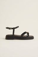 Mariella Fabiani - Flatform Toe Ring Sandals - Black Matte