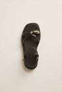 Mariella Fabiani - Flatform Toe Ring Sandals - Black Matte