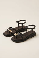 Mariella Fabiani - Flatform Toe Ring Sandals - Black Matte