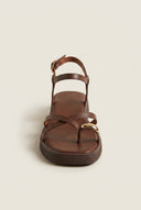 Mariella Fabiani - Flatform Toe Ring Sandals - Brown Matte