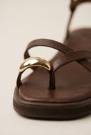 Mariella Fabiani - Flatform Toe Ring Sandals - Brown Matte