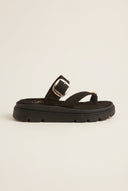 TFP - Flatform Toe Ring Sandals Buckle - Black
