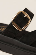 TFP - Flatform Toe Ring Sandals Buckle - Black