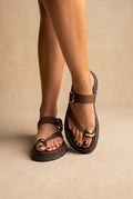 TFP - Flatform Toe Ring Sandals Buckle - Brown
