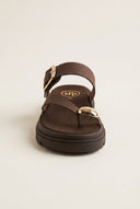 TFP - Flatform Toe Ring Sandals Buckle - Brown