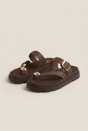 TFP - Flatform Toe Ring Sandals Buckle - Brown