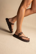 TFP - Flatform Toe Ring Sandals Buckle - Brown