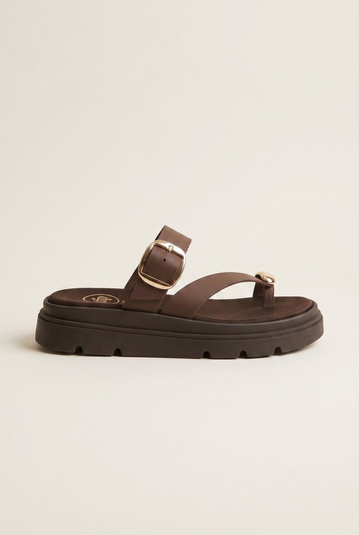 TFP - Flatform Toe Ring Sandals Buckle - Brown