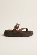 TFP - Flatform Toe Ring Sandals Buckle - Brown