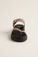 TFP - Flatform Toe Ring Sandals Buckle - Khaki