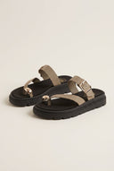 TFP - Flatform Toe Ring Sandals Buckle - Khaki