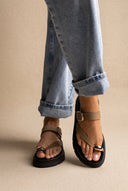 TFP - Flatform Toe Ring Sandals Buckle - Khaki