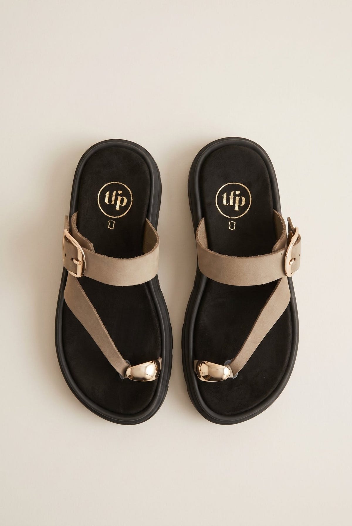 TFP - Flatform Toe Ring Sandals Buckle - Khaki