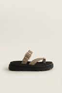 TFP - Flatform Toe Ring Sandals Buckle - Khaki