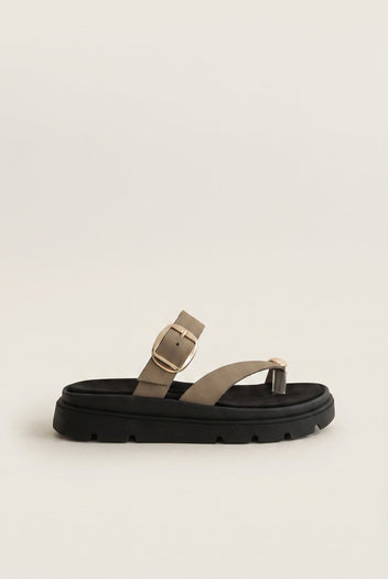TFP - Flatform Toe Ring Sandals Buckle - Khaki