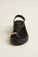 TFP - Flatform Toe Ring Sandals T - Strap - Black