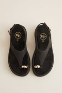 TFP - Flatform Toe Ring Sandals T - Strap - Black