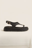 TFP - Flatform Toe Ring Sandals T - Strap - Black
