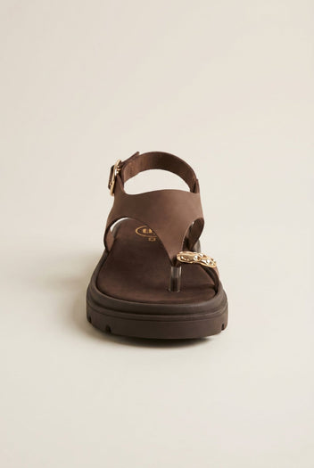 TFP - Flatform Toe Ring Sandals T - Strap - Brown