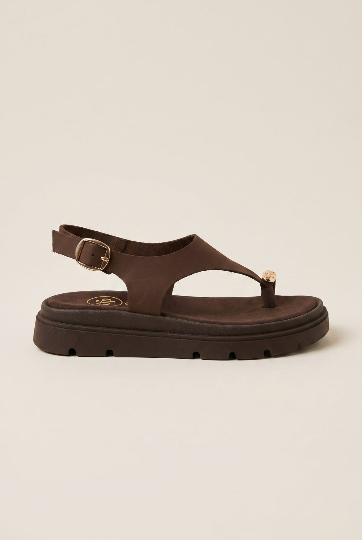 TFP - Flatform Toe Ring Sandals T - Strap - Brown