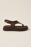 TFP - Flatform Toe Ring Sandals T - Strap - Brown