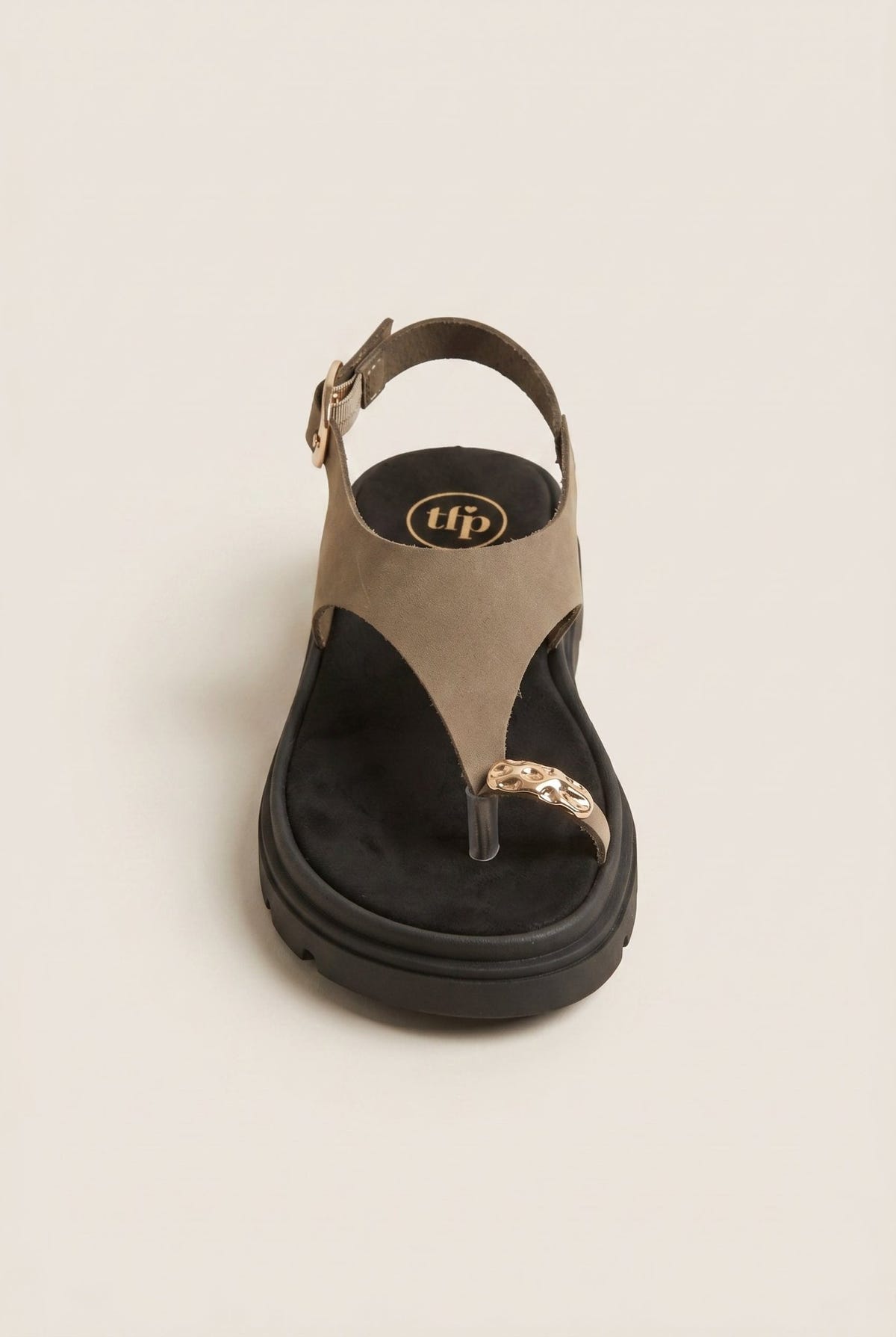 TFP - Flatform Toe Ring Sandals T - Strap - Khaki