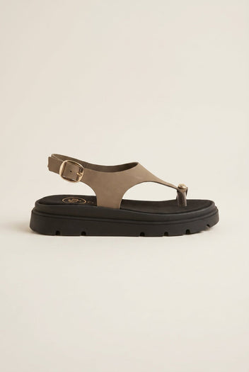 TFP - Flatform Toe Ring Sandals T - Strap - Khaki