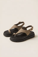 TFP - Flatform Toe Ring Sandals T - Strap - Khaki