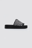 Flatforms ασύμμετρα σανδάλια με print - Μαύρο - thefashionproject.gr - MIRA
