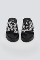Flatforms ασύμμετρα σανδάλια με print - Μαύρο - thefashionproject.gr - MIRA
