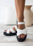 Flatforms crossover σανδάλια VIZZANO 6499.104 - Λευκό - thefashionproject.gr - VIZZANO