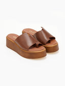 Flatforms δερμάτινα με άνιση φάσα estil - Ταμπά - thefashionproject.gr - Estil