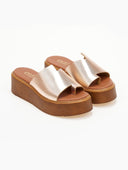 Flatforms δερμάτινα με άνιση φάσα estil - Χαλκός - thefashionproject.gr - Estil