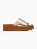 Flatforms δερμάτινα με άνιση φάσα estil - Χαλκός - thefashionproject.gr - Estil