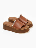 Flatforms δερμάτινα με φαρδιά φάσα Estil