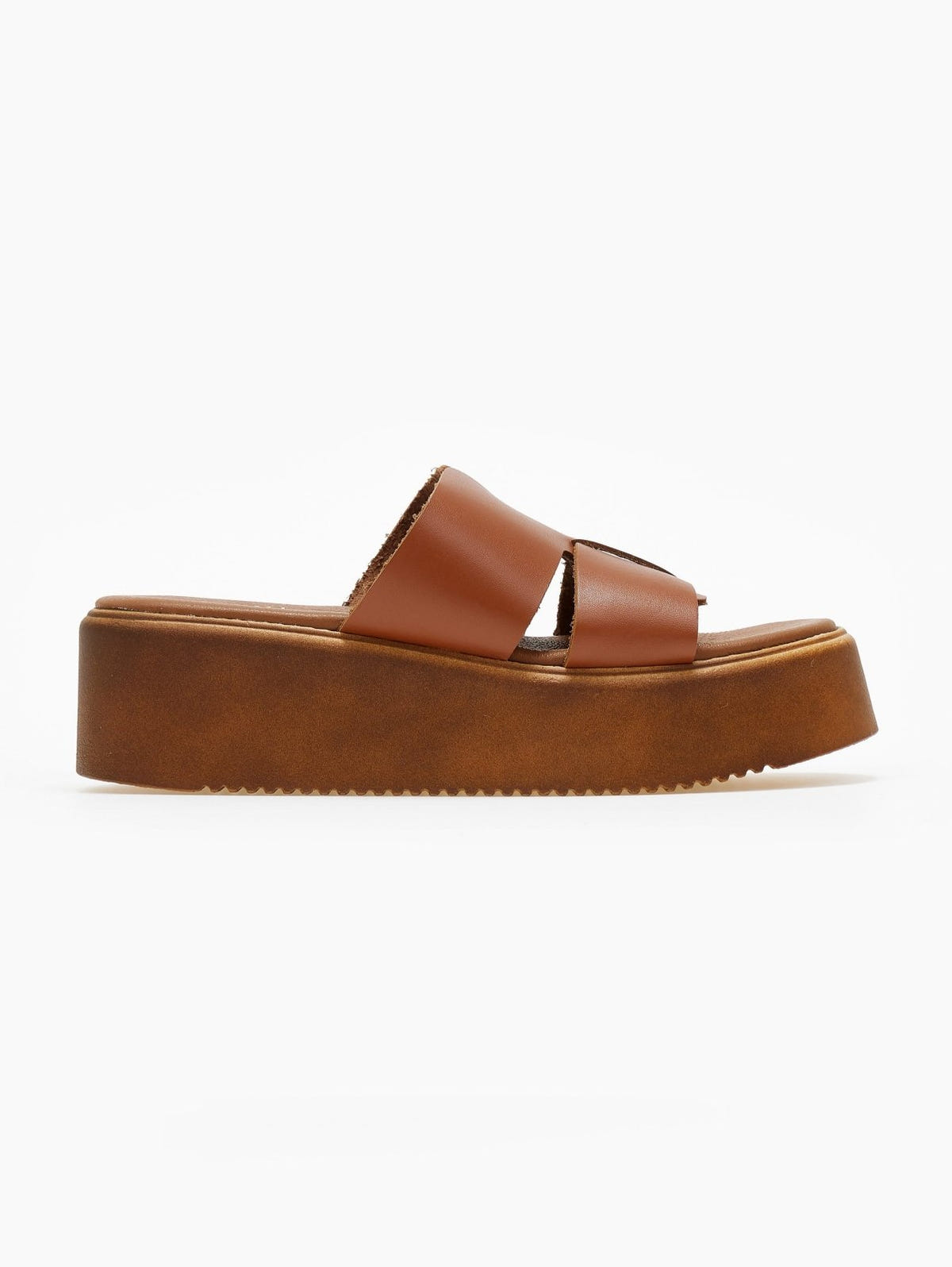 Flatforms δερμάτινα με ιδιαίτερη φάσα Estil - Ταμπά - thefashionproject.gr - Estil