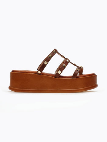 Flatforms δερμάτινα με τρουκς estil - Ταμπά - thefashionproject.gr - Estil