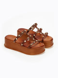 Flatforms δερμάτινα με τρουκς estil - Ταμπά - thefashionproject.gr - Estil