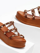 Flatforms δερμάτινα με τρουκς estil - Ταμπά - thefashionproject.gr - Estil