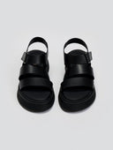 Flatforms δερμάτινα με velcro Ragazza 01227 - Μαύρο - thefashionproject.gr - RAGAZZA