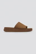 Flatforms δερμάτινα nubuck σανδάλια Estil - Κάμελ - thefashionproject.gr - Estil
