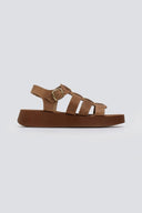 Flatforms δερμάτινα σανδάλια gladiator Estil - Τάουπε - thefashionproject.gr - Estil