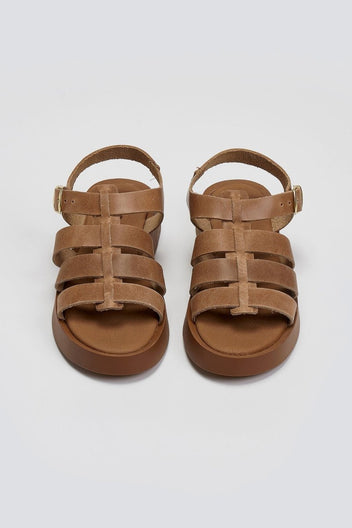 Flatforms δερμάτινα σανδάλια gladiator Estil - Τάουπε - thefashionproject.gr - Estil