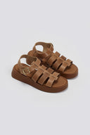 Flatforms δερμάτινα σανδάλια gladiator Estil - Τάουπε - thefashionproject.gr - Estil