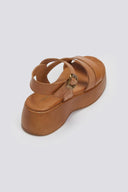 Flatforms δερμάτινα σανδάλια με μπαρέτα Tfp - Ταμπά - thefashionproject.gr - TFP
