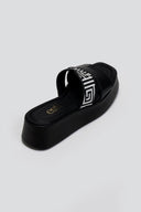 Flatforms δερμάτινα σανδάλια με print Estil - Μαύρο - thefashionproject.gr - Estil