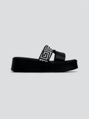 Flatforms δερμάτινα σανδάλια με print Estil - Μαύρο - thefashionproject.gr - Estil